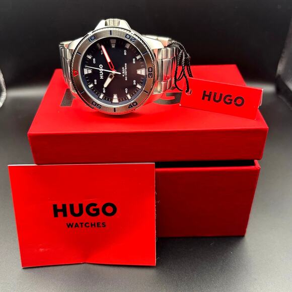 HUGO Mens 1530224 Stainless Steel Blue Dial Street Diver Style Quartz Watch 50m - Picture 4 of 17